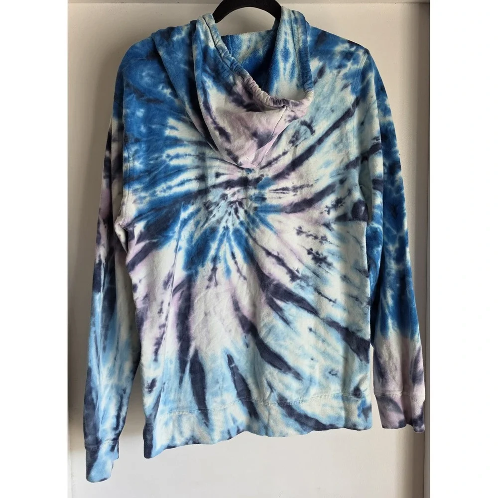 Levi's Hoodie S Blue White Tie-Dye Cotton Casual Retro Pullover Sweatshirt
